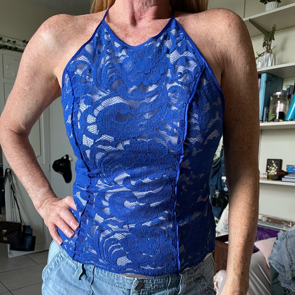 blue lacey NWOT bardot top